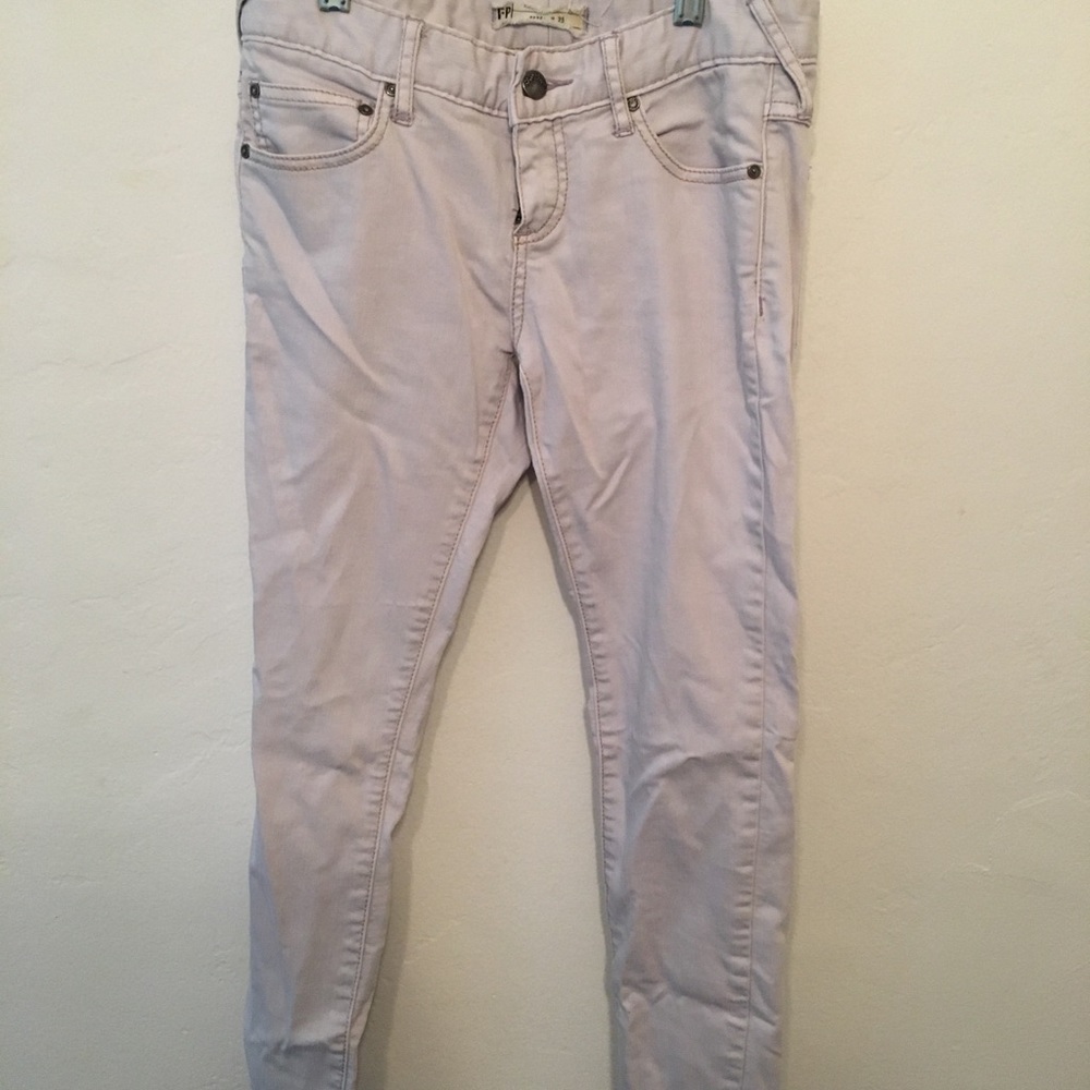 Free people Lilac cropped skinny jeans 25
